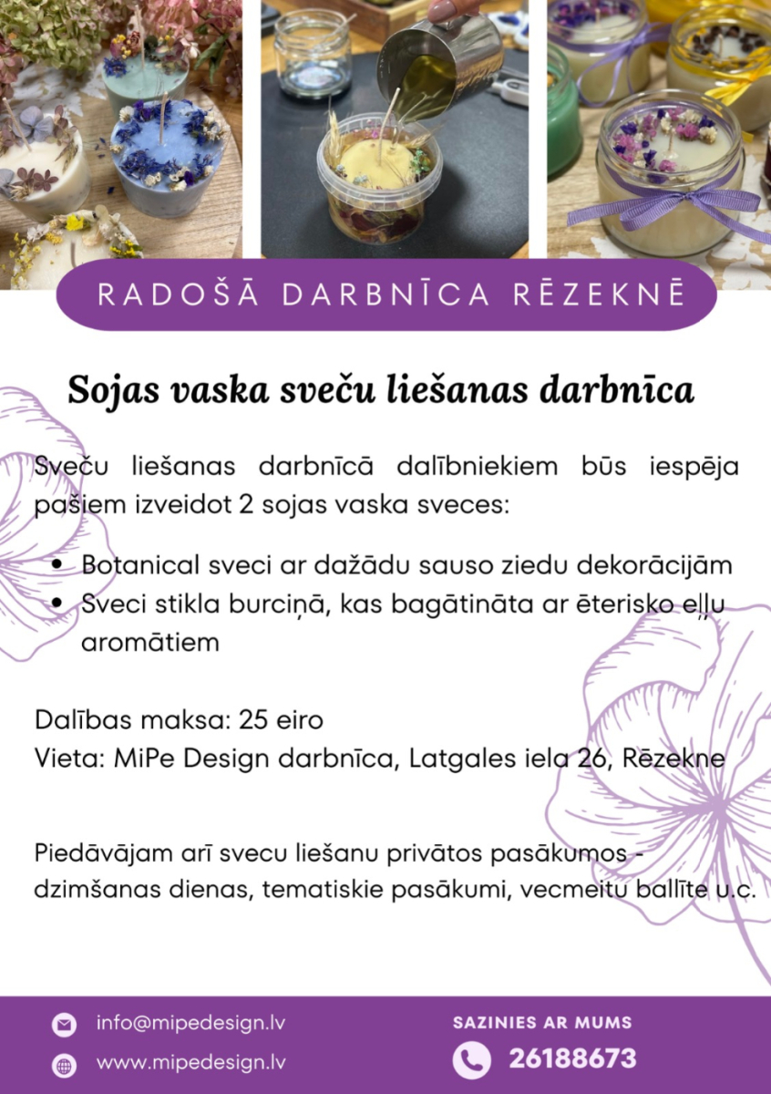 Dāvanu karte Sveču liešanas darbnīca | MiPe Design