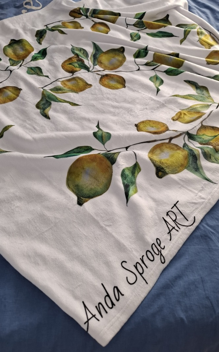 Pledi/ Unikālas dizaina apdrukas "Citrons" | Anda Sproģe ART