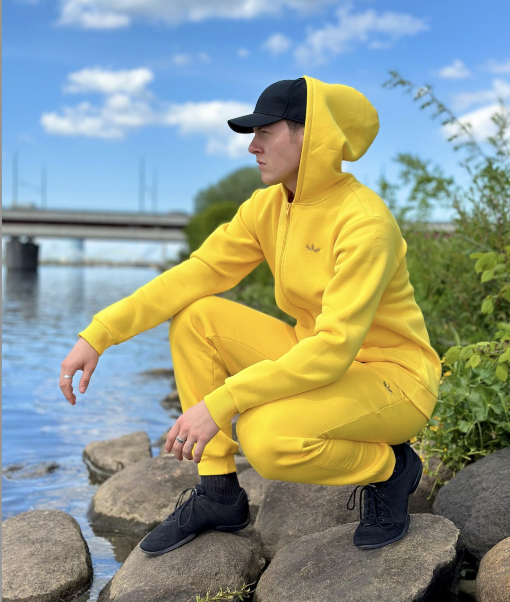 Unisex dzeltena jaka kapuci "Bērzs" | Ozolvīle