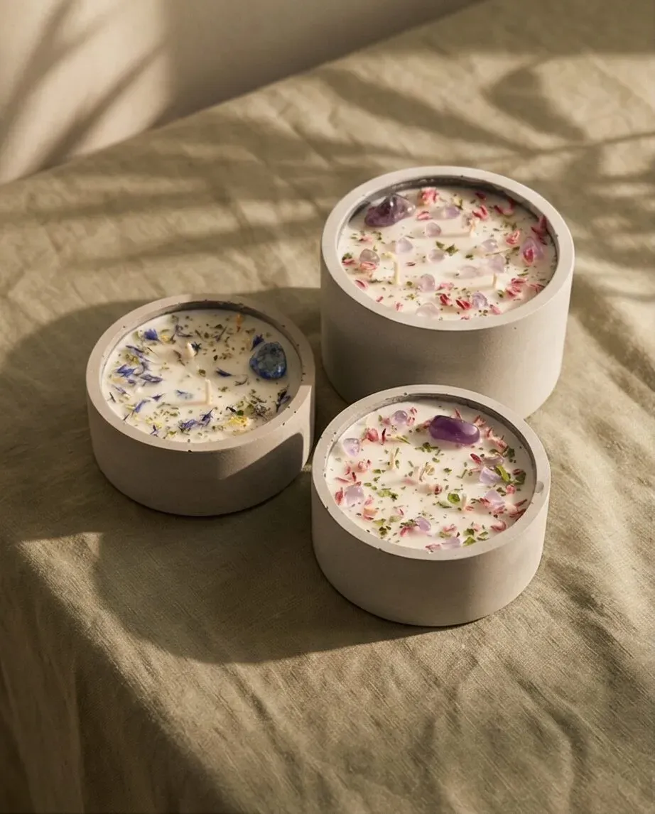 Sveces betona traukos | White Lilin
